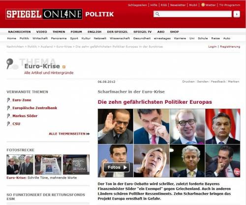 L'ennesimo attacco dello Spiegel: Berlusconi tra i politici più pericolosi d'Europa