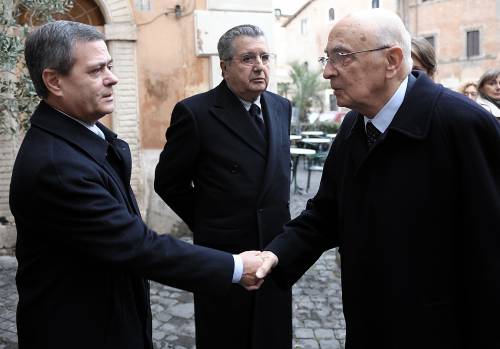 Il presidente della Repubblica Giorgio Napolitano e il direttore di Repubblica Ezio Mauro