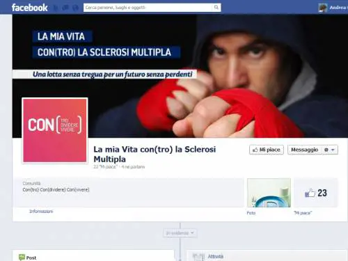 Screenshot della pagina Facebook