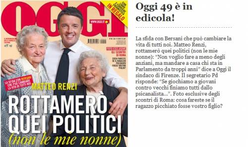 Renzi, dopo il papà ora copertina con le nonne