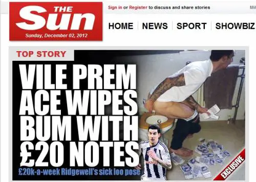 Liam Ridgewell sul water usa le sterline al posto della carta igienica