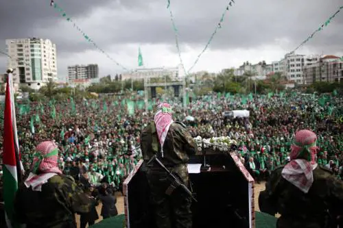 Anniversario di Hamas Palestina in strada