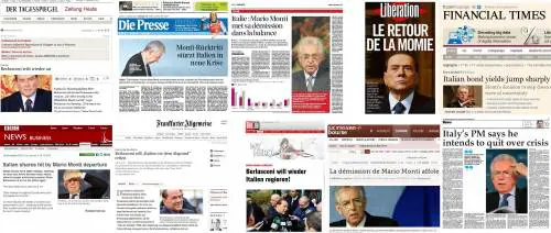 Una serie di testate straniere sulla situazione in Italia
