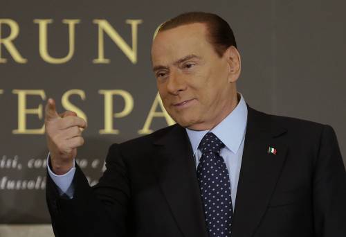 Il Cavaliere Silvio Berlsuconi alla presentazione del libro di Bruno Vespa