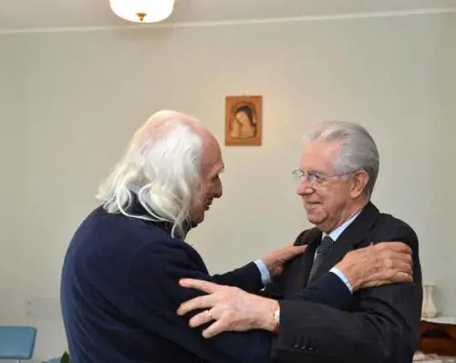 Monti in visita da Pannella