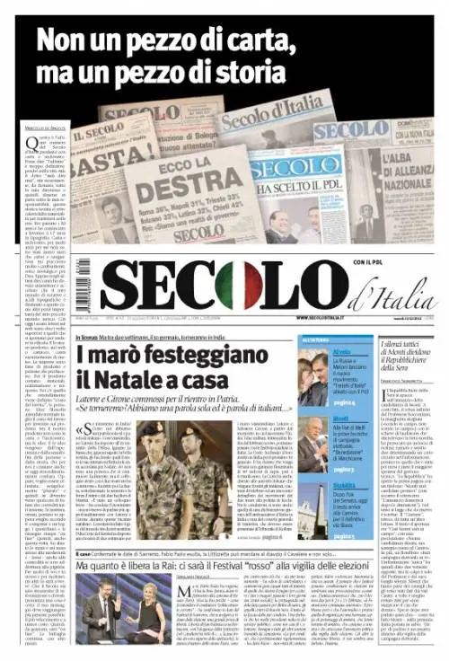 Da oggi il Secolo d'Italia solo online