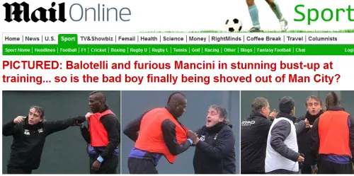 Lite tra Mancini e Balotelli Volano schiaffi e spintoni