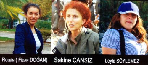 Fidan Dogan, Sakine Cansiz e Leila Soylemez, uccise a Parigi