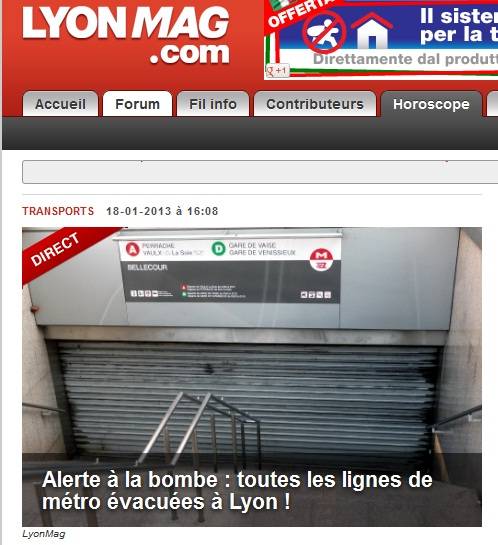 Allarme bomba a Lione Evacuate le stazioni metro