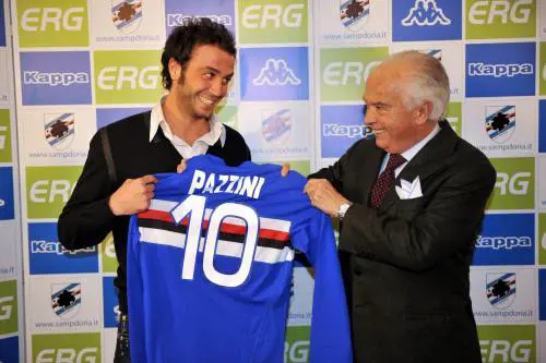Riccardo Garrone con Giampaolo Pazzini