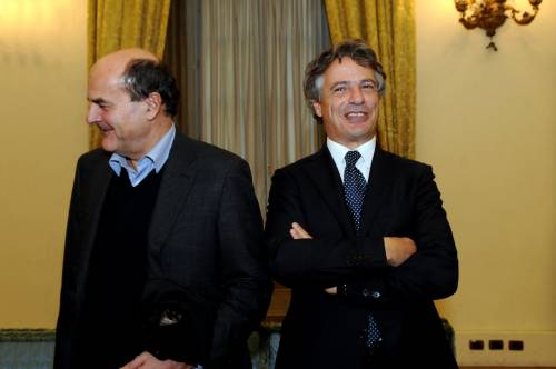 Il segretario Pd Pier Luigi Bersani e Giuseppe Mussari