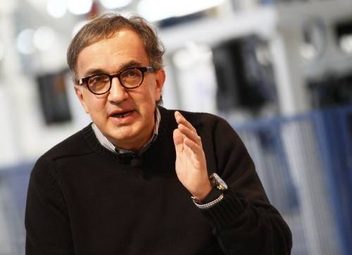 L'ad della Fiat, Sergio Marchionne, durante la presentazione della nuova Panda allo stabilimento Fiat di Pomigliano