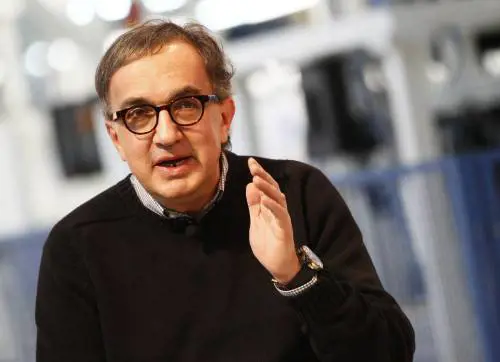 L'ad della Fiat, Sergio Marchionne, durante la presentazione della nuova Panda allo stabilimento Fiat di Pomigliano