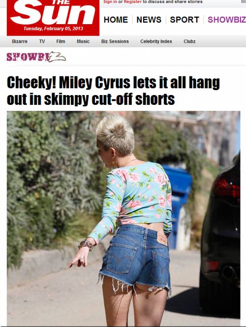 I cortissimi short di Miley Cyrus