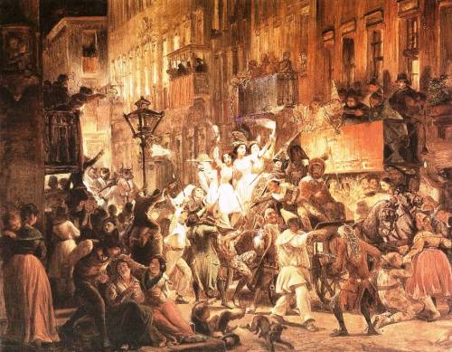 La rappresentazione della "festa dei moccoletti"