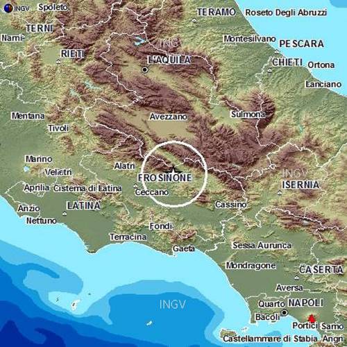 Terremoto in provincia di Frosinone