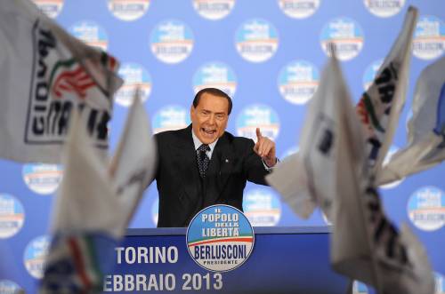 Il Cavaliere Silvio Berlusconi alla convention del Pdl