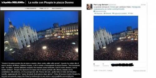 La foto postata da Bersani e quella del 2011 a confronto