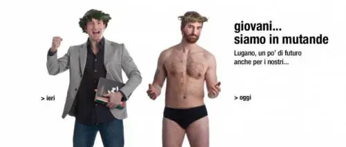 La pubblicità anti-frontalieri: rimasti in mutande