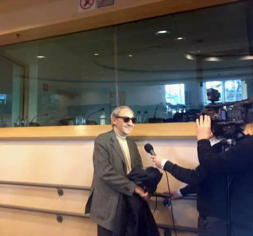 Franco Battiato dopo il suo intervento all'Europarlamento