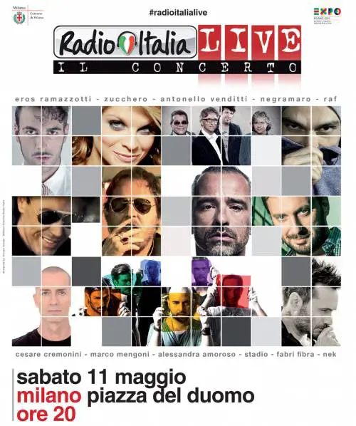 Eros e Fibra al concertone di Radio Italia