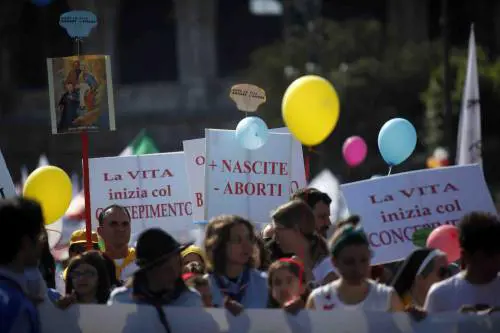 Un momento della marcia per la vita