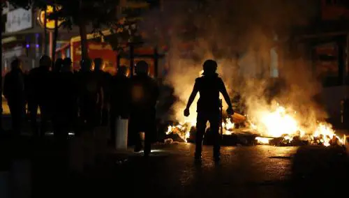 Forze dell'ordine in strada ad Ankara