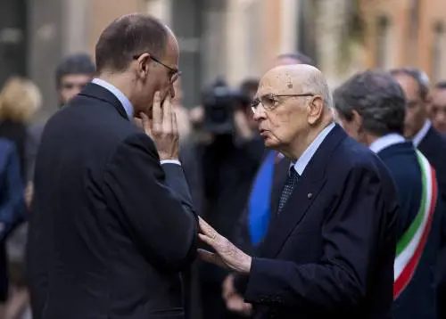 Il presidente della Repubblica Giorgio Napolitano e il premier Enrico Letta