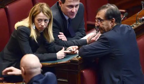 Giorgia Meloni e Ignazio La Russa a Montecitorio