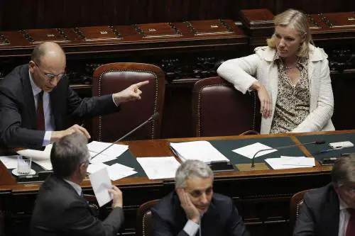 Il premier Enrico Letta e il ministro dello Sport Josefa Idem