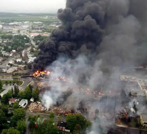 Il centro della cittadina di Lac Megantic dopo l'incidente