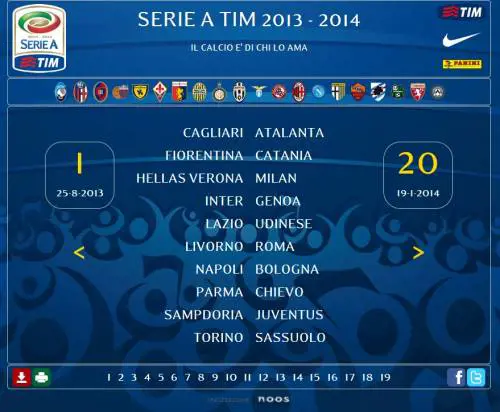 Ecco il calendario del campionato di serie A