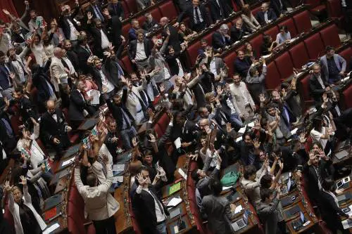 Deputati del M5S protestano alla Camera