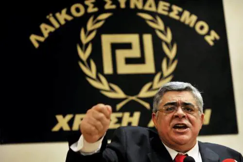 Il leader di Alba Dorata, Nikos Michaloliakos