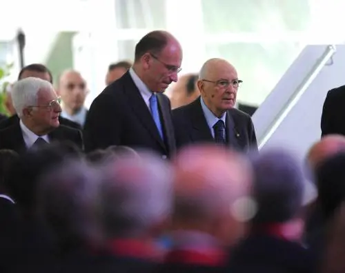 Il presidente della Repubblica Giorgio Napolitano e il premier Enrico Letta