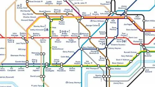 La metro londinese festeggia usando i nomi di calciatori