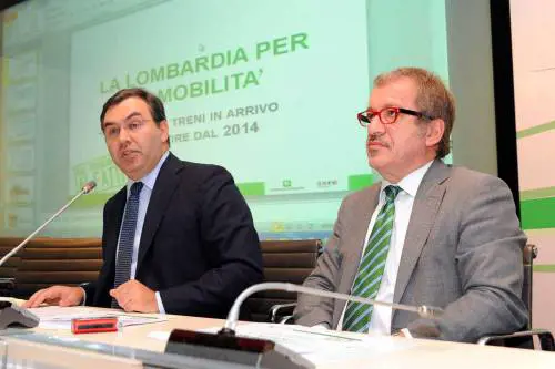 L'assessore alle Infrastrutture Maurizio Del Tenno col governatore Roberto Maroni