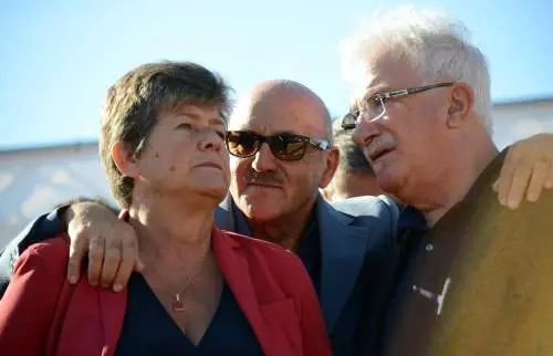 I segretari di Cgil, Cisl e Uil Susanna Camusso, Raffaele Bonanni e Luigi Angeletti