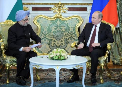 Il premier indiano Manmohan Singhe il presidente russo Vladimir Putin