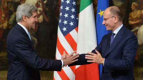 Enrico Letta e John Kerry a Palazzo Chigi