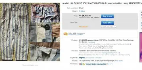 All'asta su eBay i cimeli dell'Olocausto
