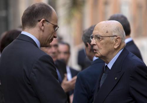 Il presidente della Repubblica Giorgio Napolitano e il premier Enrico Letta