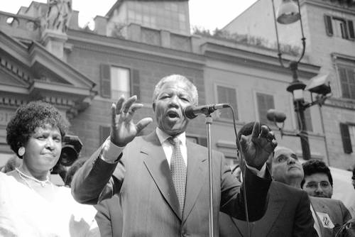 1990, Mandela in visita a Roma