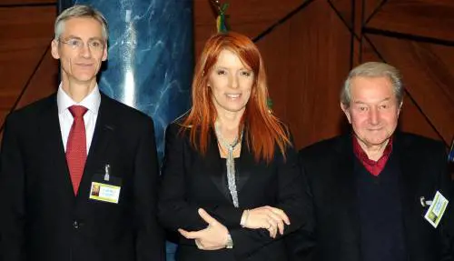 Marcel  Leist, direttore Centro europeo  per i metodi alternativi, l'on. Michela Vittoria Brambilla, e Claude Reiss, fisico e biologo cellulare