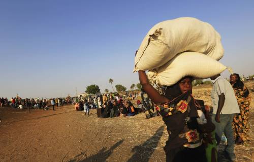 Sfollati del Sud Sudan a Joda, al confine con il Sudan