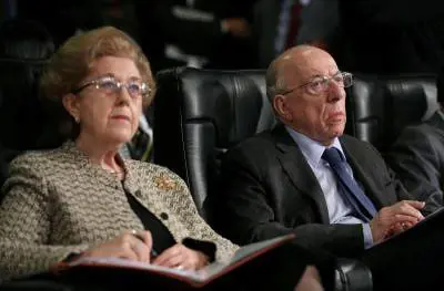 Il presidente di Mediaset Fedele Confalonieri con Anna Maria Tarantola, presidente Rai