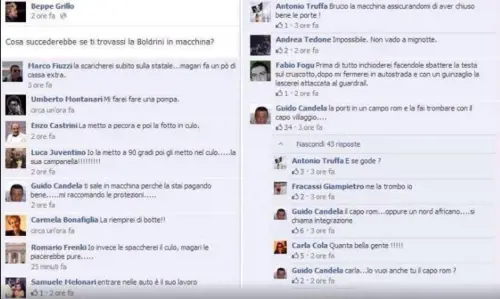 Ecco i commenti osceni contro la Boldrini