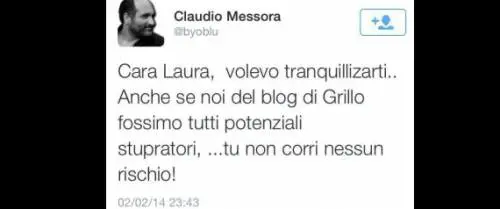 Tweet choc di Messora contro la Boldrini