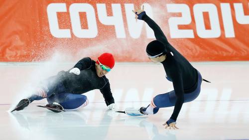Pattinatori in allenamento alla Adler Arena di Sochi