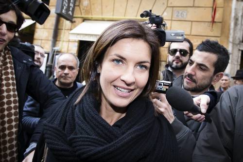 Alessandra Moretti arriva alla sede del Partito Democratico per la direzione nazionale